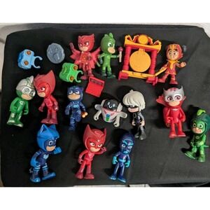 PJ MASKS Action Figures Mixed Lot Toys Bundle With Accessories